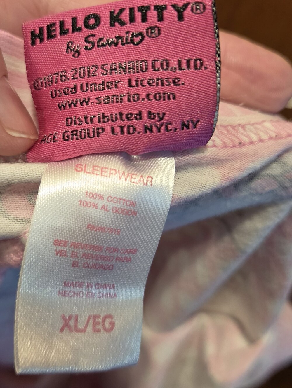 Hello Kitty Pink White Polka Dot Cotton Pajama Shorts SzXL - Picture 5 of 5